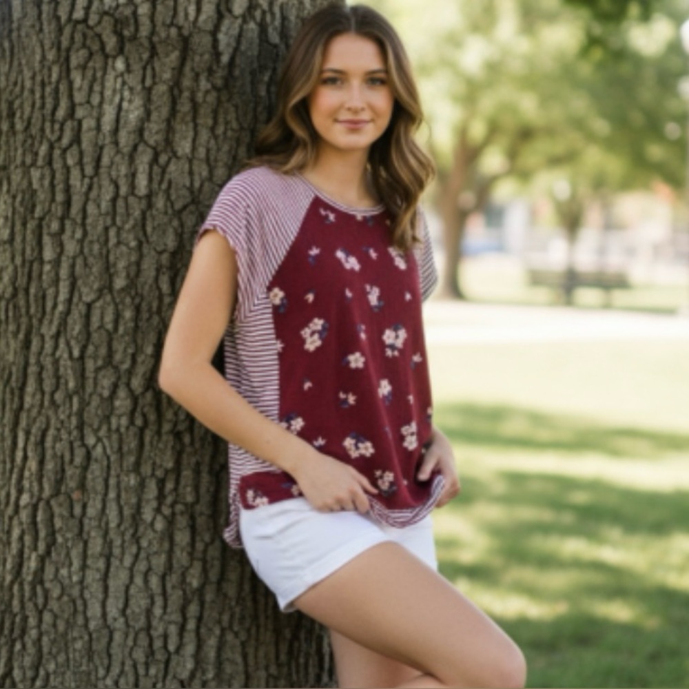 Maeve by Anthropologie Floral Stripe Top - Picture 4 of 9